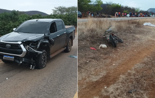 Motociclista de 66 anos morre após colisão com caminhonete na BA-148, em Dom Basílio