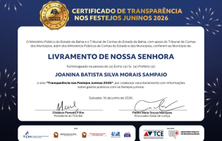 Município de Livramento é reconhecido por transparência nos gastos do São João