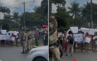 Moradores de Pernambués protestam na Avenida ACM após idoso ser baleado durante ação policial