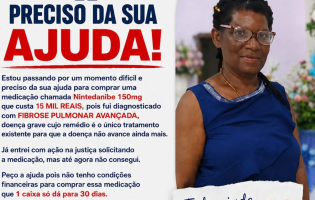 Moradora de Rio de Contas faz campanha para conseguir medicamento de alto custo contra fibrose pulmonar