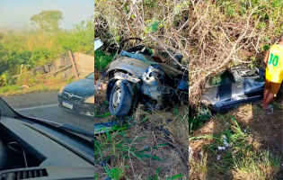 Colisão entre carro e caminhão deixa uma pessoa morta na BR-324, na Bahia